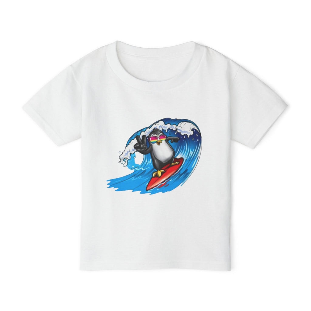 Toddler T‑Shirt — Surfing Penguin Cute Kids Tee