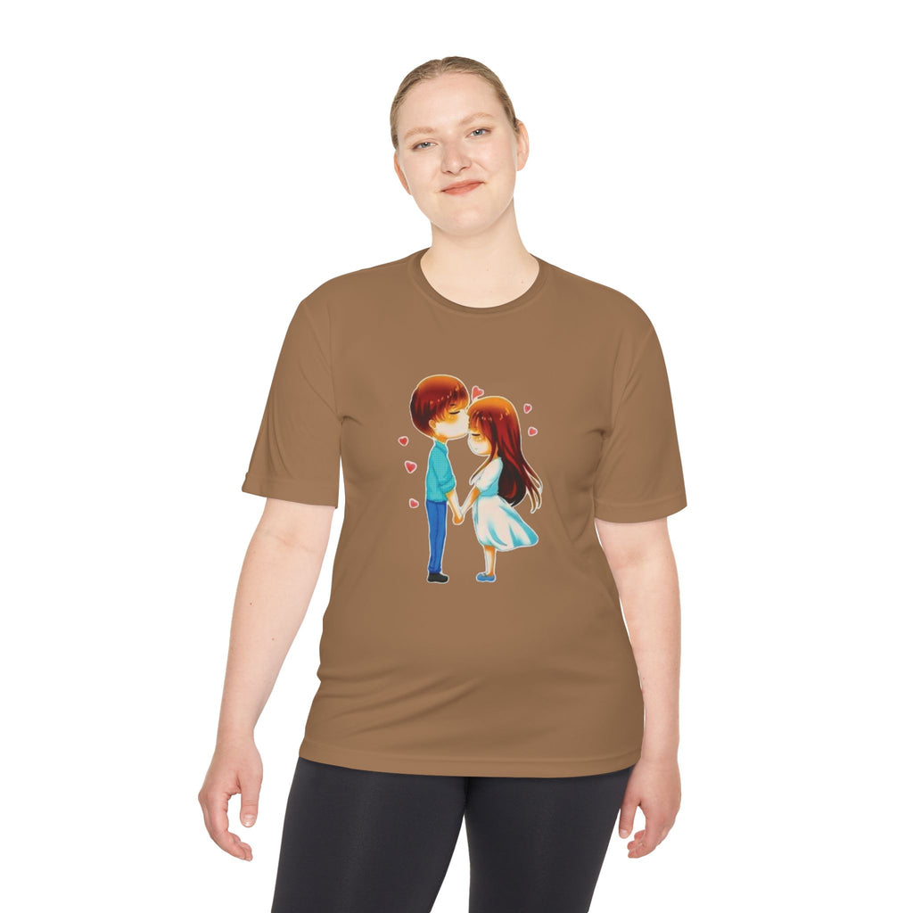 Cute Couple Cartoon Tee — Kissing Love Illustration T-Shirt for Couples & Valentine’s Day