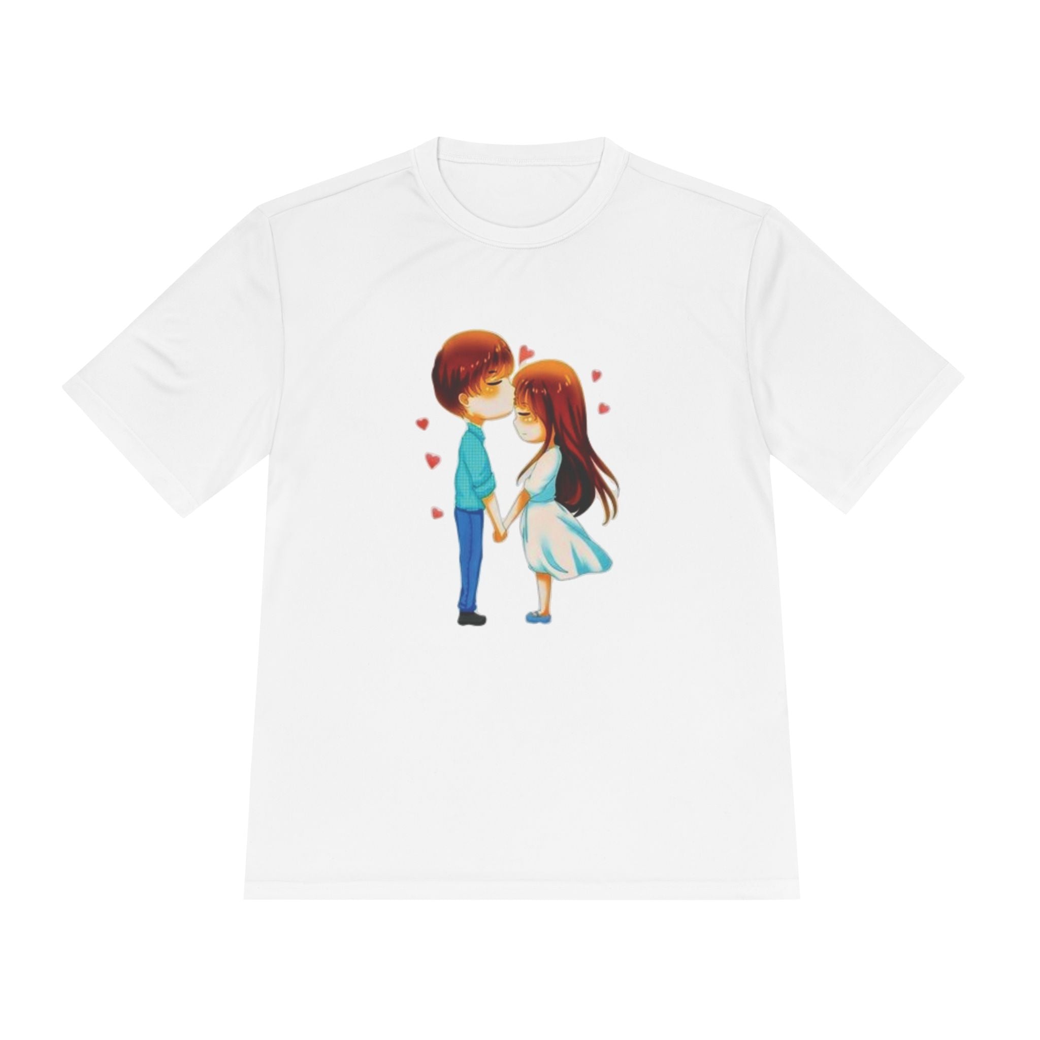 Cute Couple Cartoon Tee — Kissing Love Illustration T-Shirt for Couples & Valentine’s Day