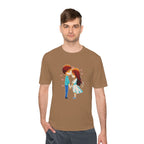 Cute Couple Cartoon Tee — Kissing Love Illustration T-Shirt for Couples & Valentine’s Day