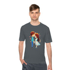Cute Couple Cartoon Tee — Kissing Love Illustration T-Shirt for Couples & Valentine’s Day