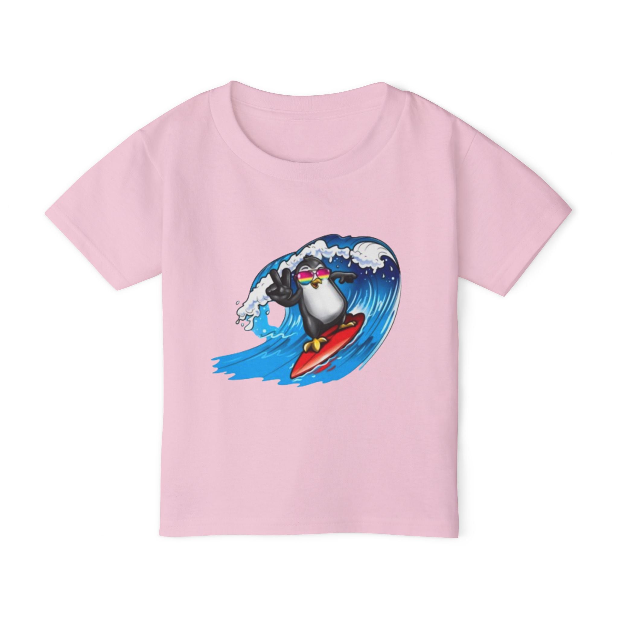 Toddler T‑Shirt — Surfing Penguin Cute Kids Tee