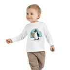 Toddler Long Sleeve Tee — Surfing Penguin Graphic