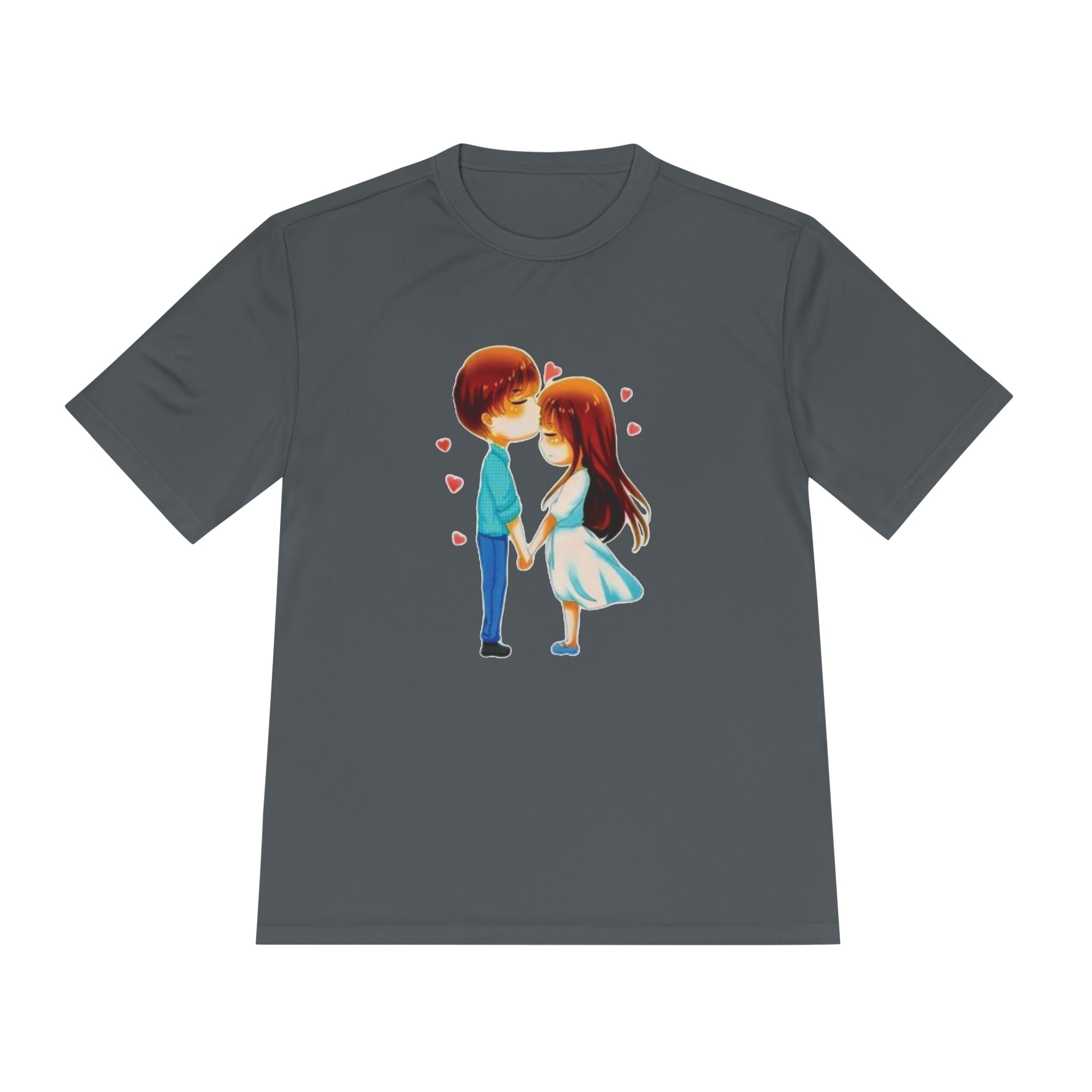 Cute Couple Cartoon Tee — Kissing Love Illustration T-Shirt for Couples & Valentine’s Day