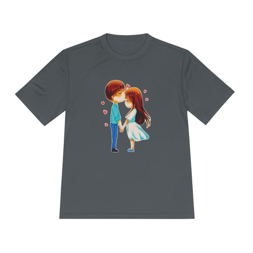Cute Couple Cartoon Tee — Kissing Love Illustration T-Shirt for Couples & Valentine’s Day