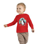 Toddler Long Sleeve Tee — Surfing Penguin Graphic