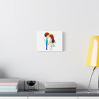 Romantic Couple Illustration Canvas Print — Kissing Pair Wall Art (1.25")